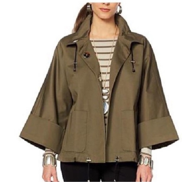 Marla Wynne Drama 100% Cotton Twill Canvas Lime Green Jacket peacoat Size 2X - Picture 3 of 9